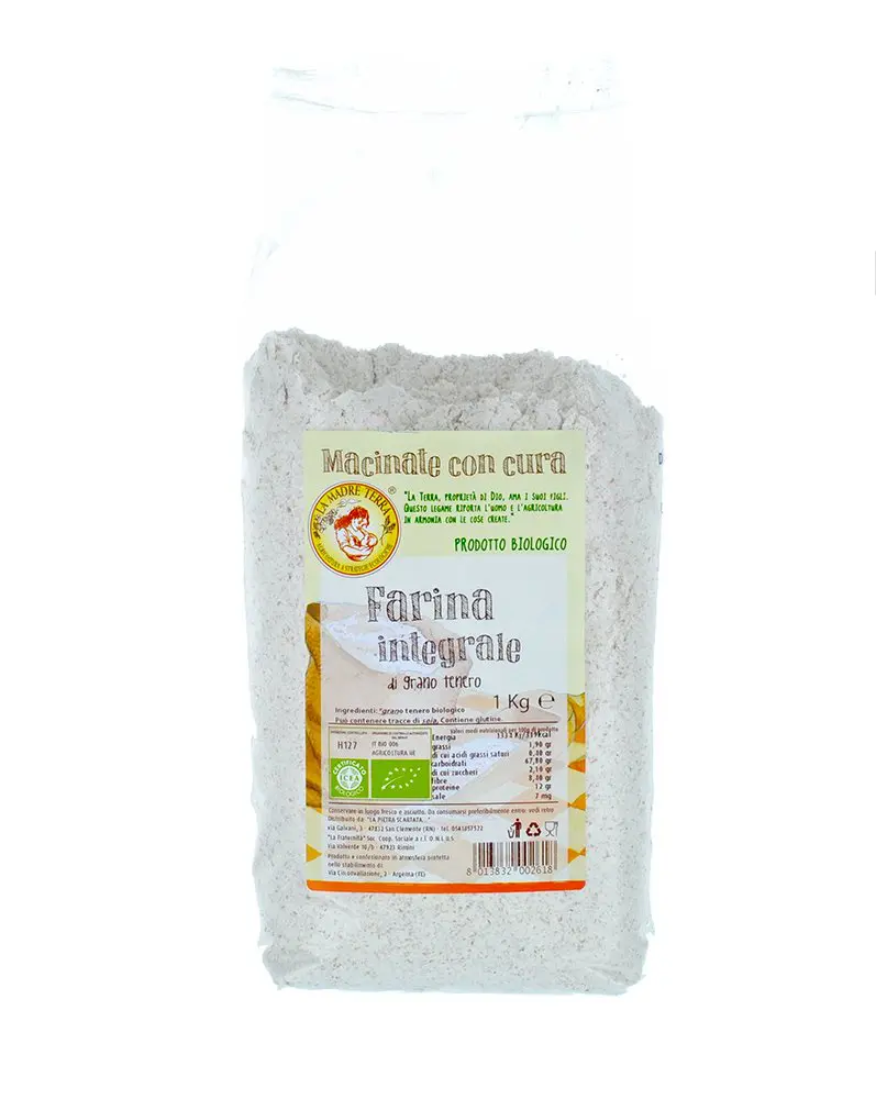 farina integrale macinata a pietra 1kg bio