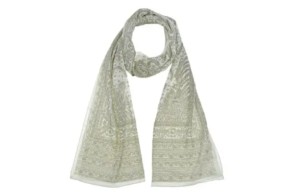 Stola India cotone toni verdi