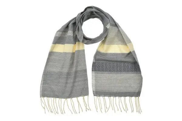 Stola Ethnic cotone tessuto a mano blue&bianco
