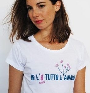 T-shirt donna 8 Marzo XL bianco